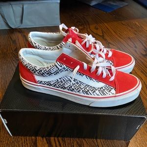 Vans red,black and white